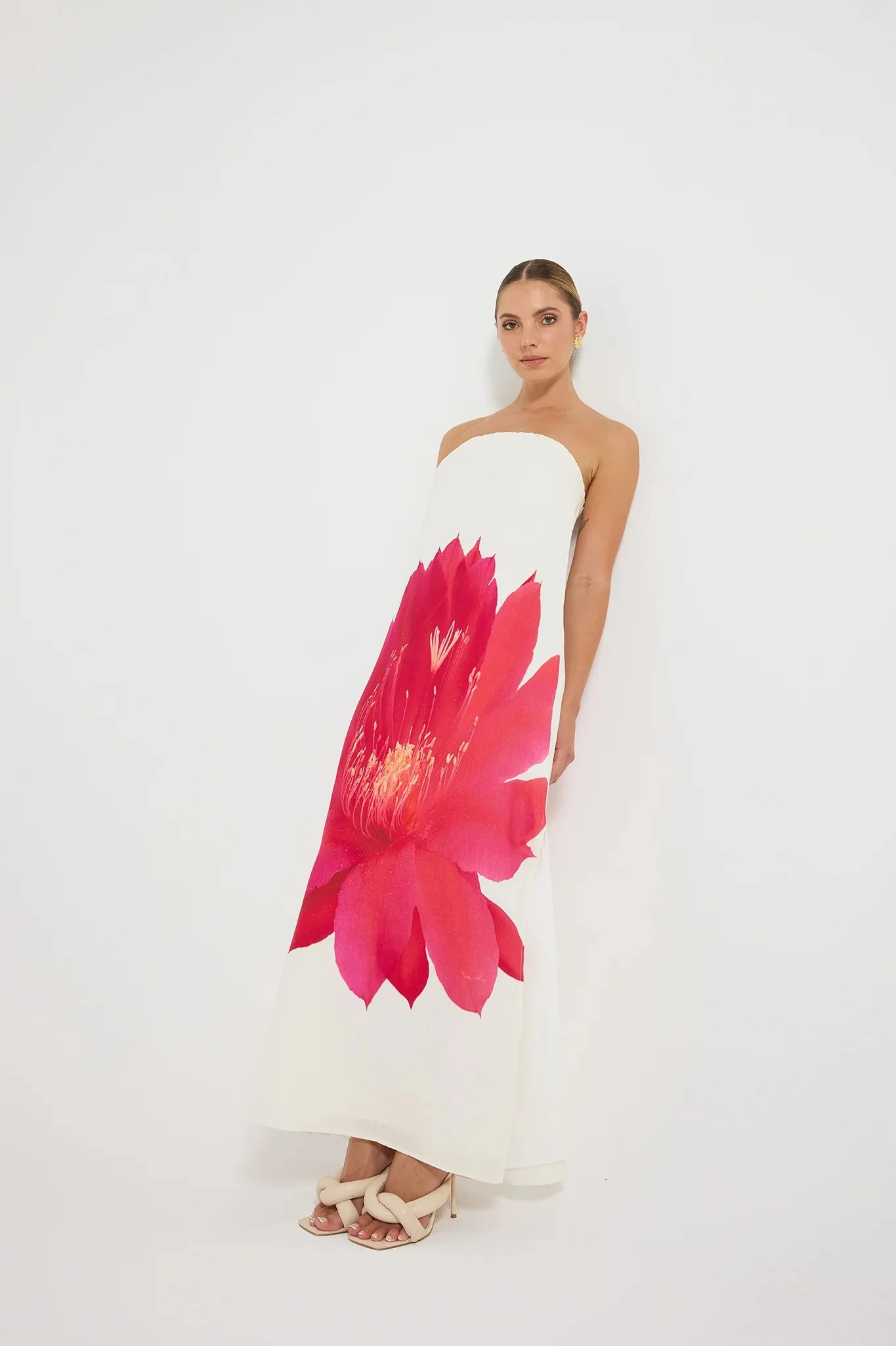 Pasduchas Aurelia Strapless Maxi Dress - Magenta Floral - Image 3
