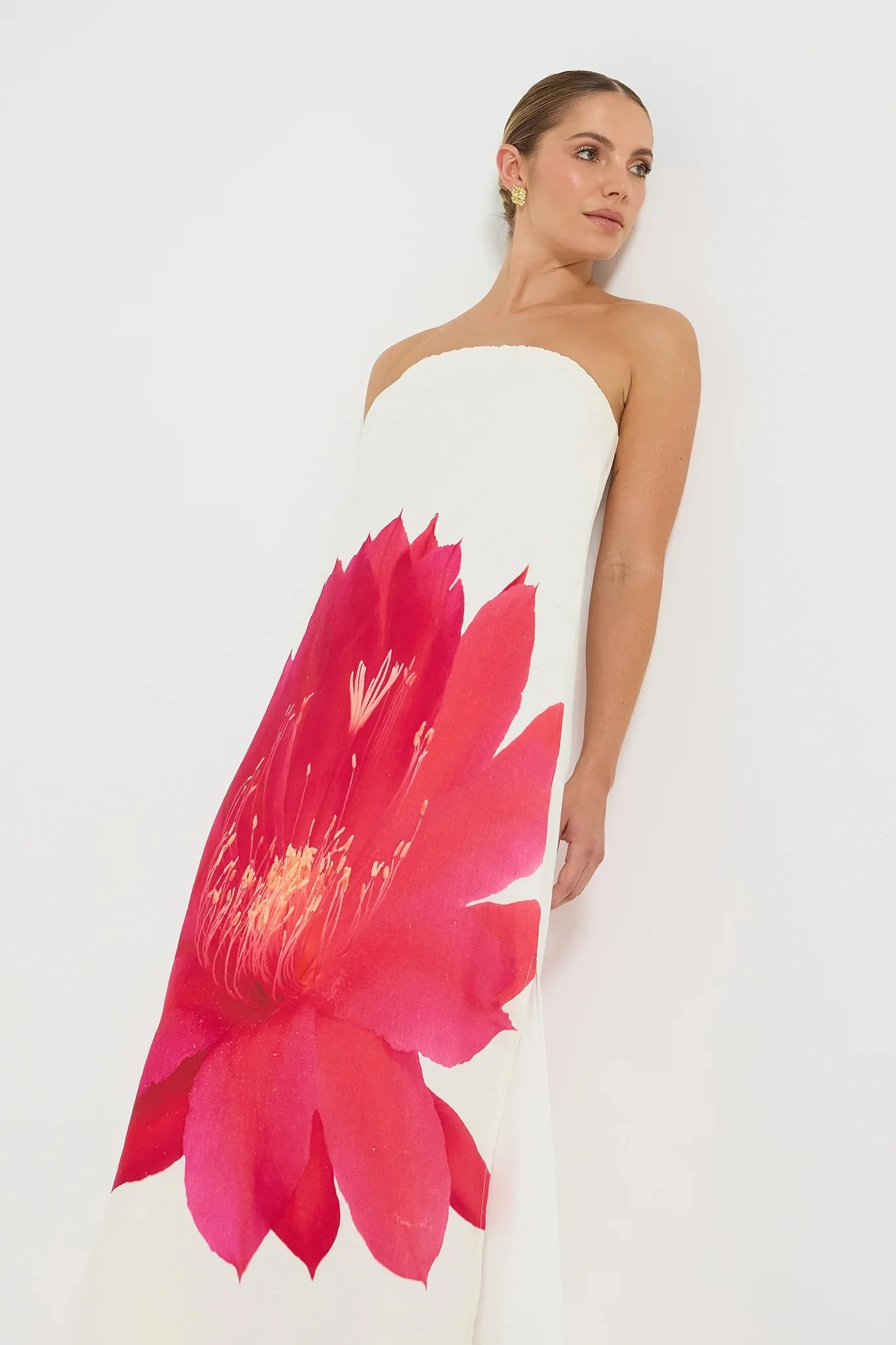 Pasduchas Aurelia Strapless Maxi Dress - Magenta Floral - Image 5