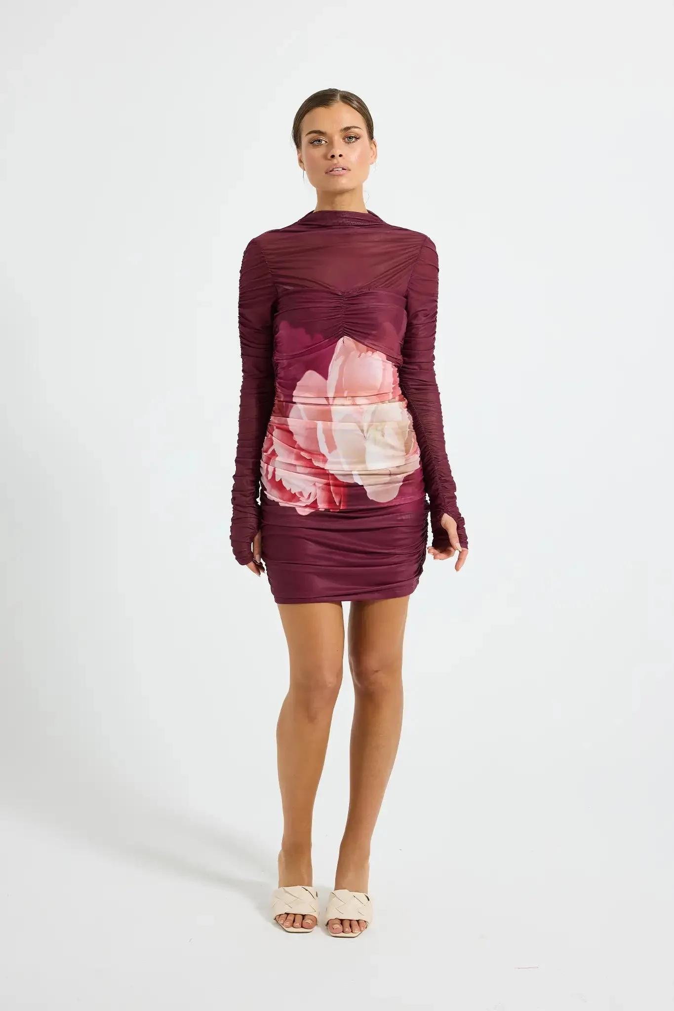 Pasduchas Dahlia Mini Dress - Dark Cherry - Image 5