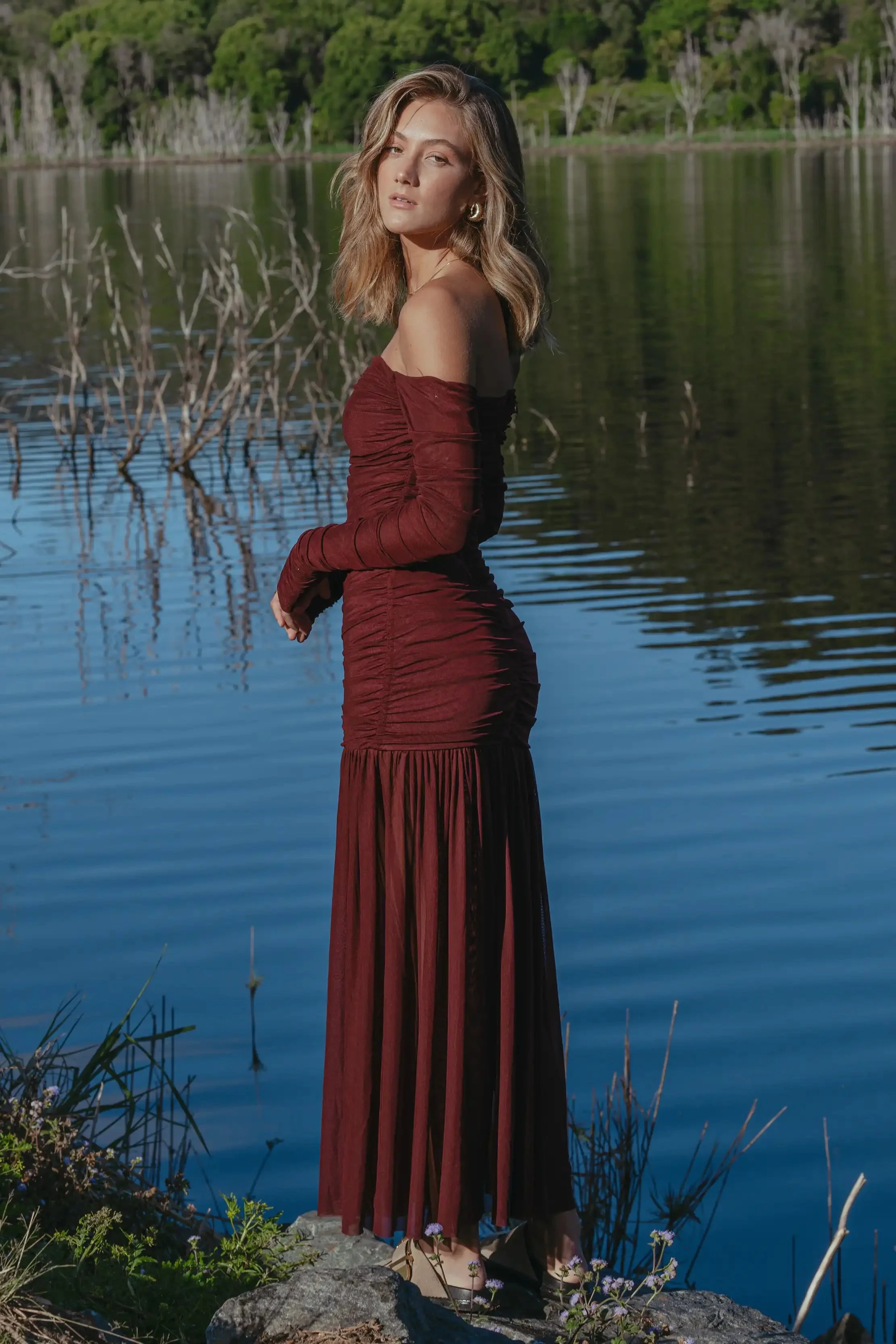 Pasduchas Echo Hourglass Midi Dress - Cherry - Image 2