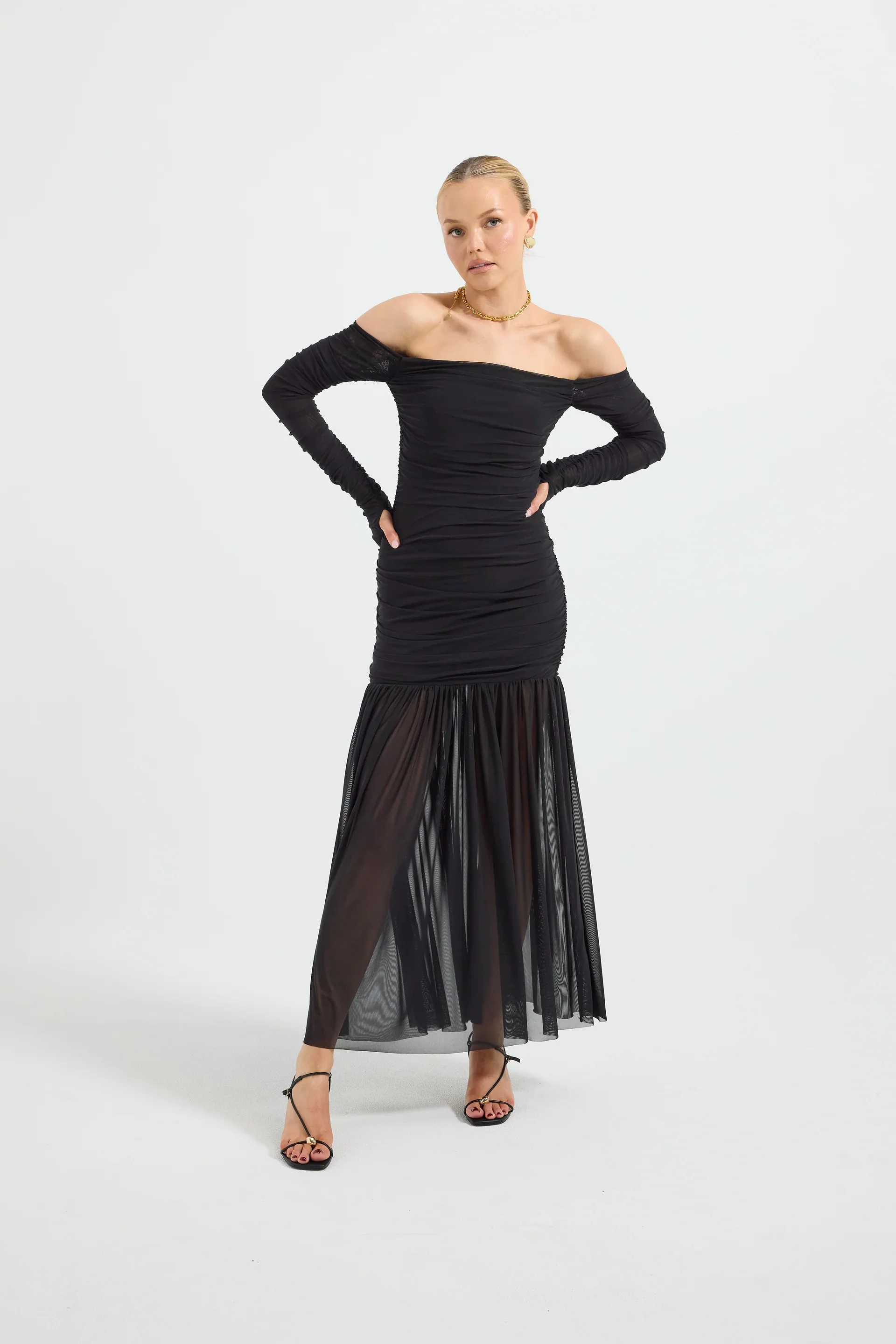 Pasduchas Echo Hourglass Midi Dress - Black - Image 2