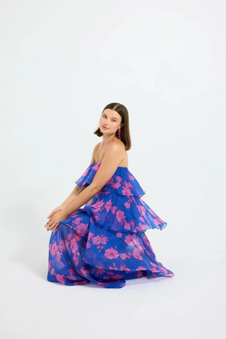 Pasduchas Esme Tiered Maxi Cobalt - Floral - Image 5