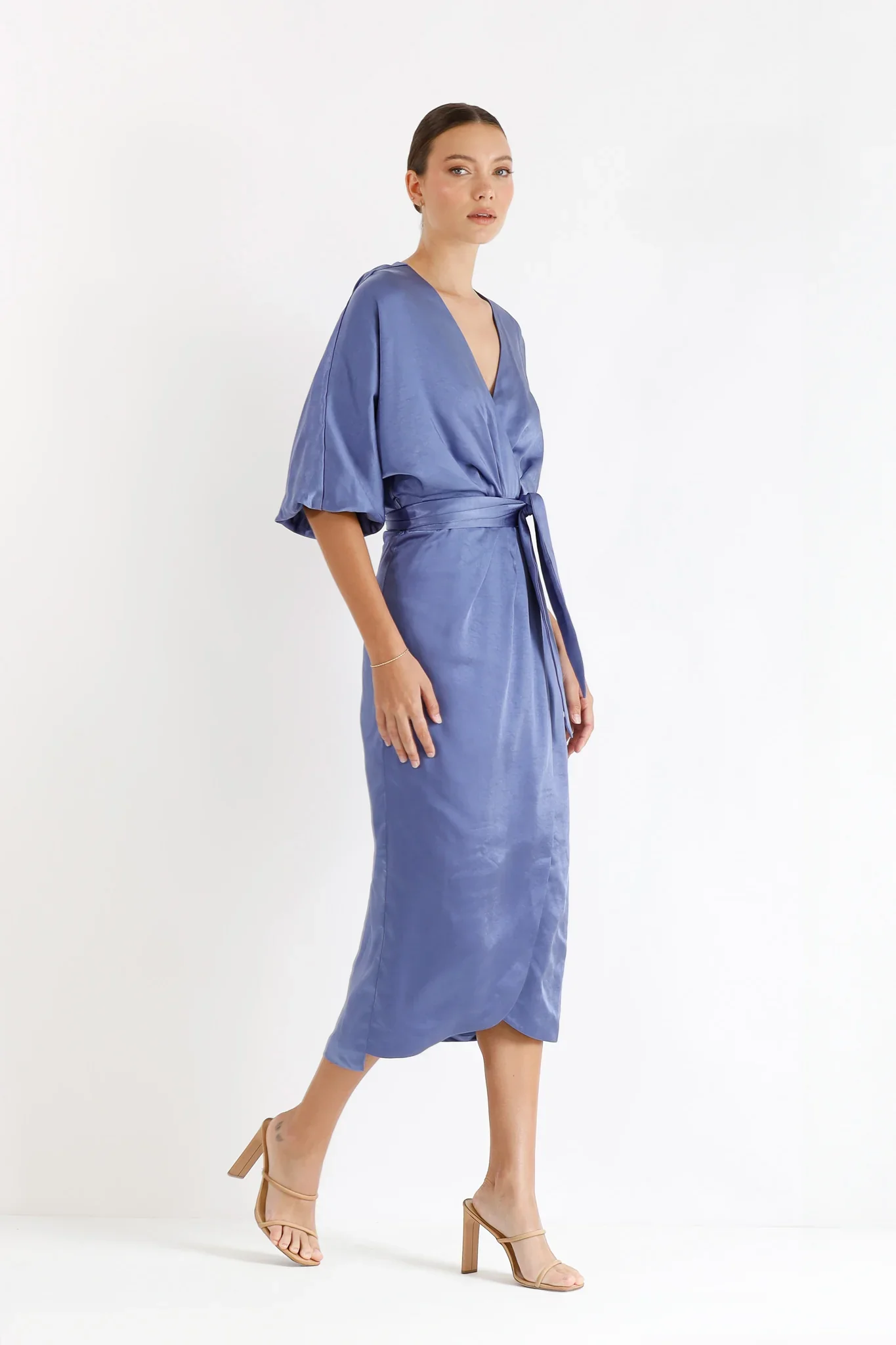 Pasduchas First Light Wrap Midi Dress - Cornflour - Image 6