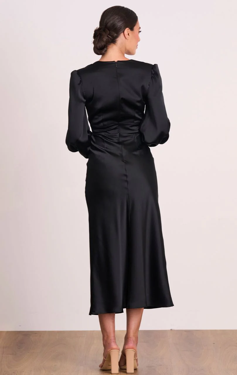 Pasduchas Illuminate Button Midi Dress - Black - Image 4
