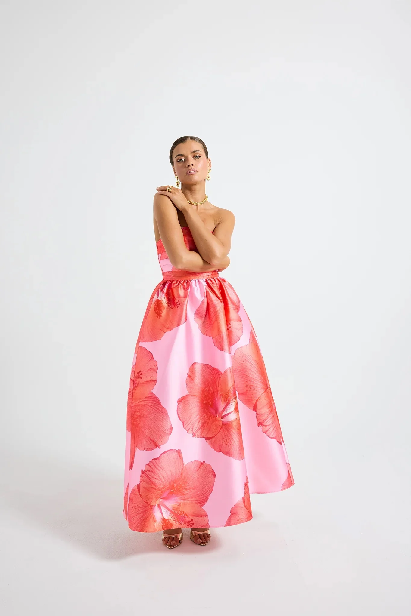 Pasduchas Kalani Strapless Midi Dress - Raspberry - Image 7