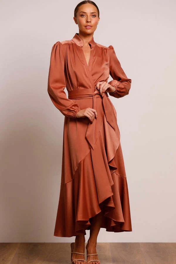 Pasduchas Pinnacle Sleeve Midi Dress - Cinnamon - Image 5