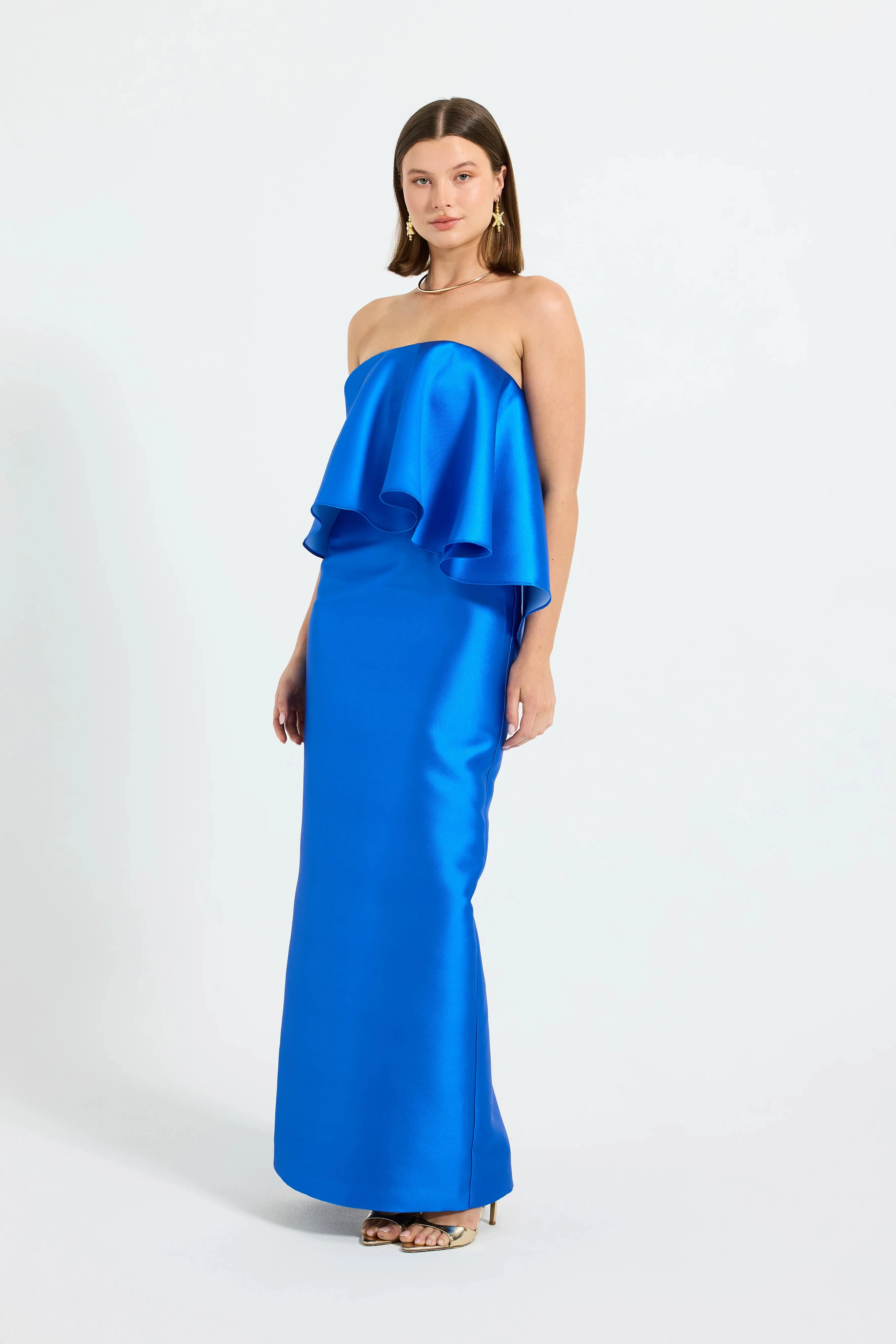 Pasduchas Pippa Drape Maxi Dress - Cobalt - Image 3
