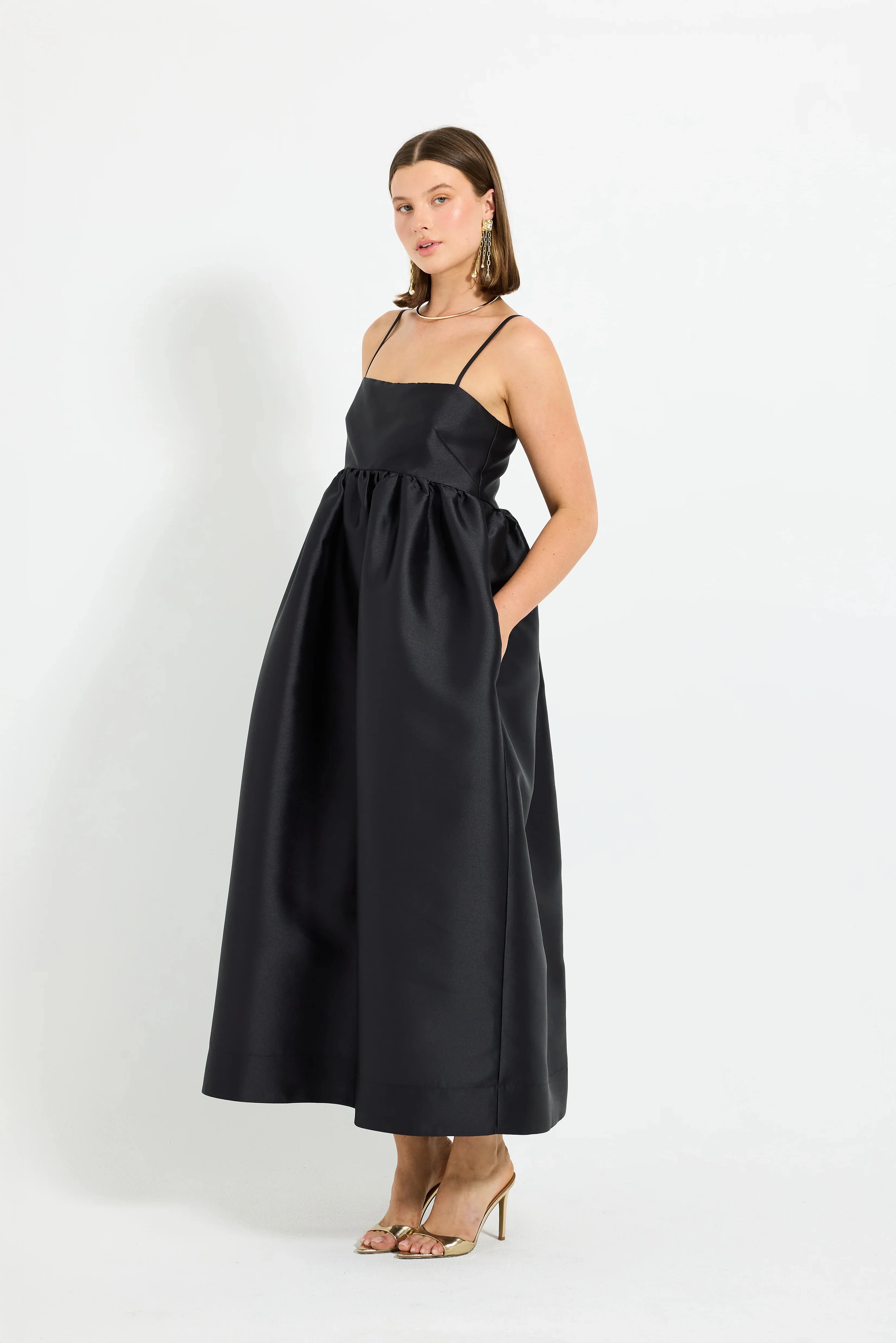 Pasduchas Pippa Flared Midi Dress - Black - Image 3