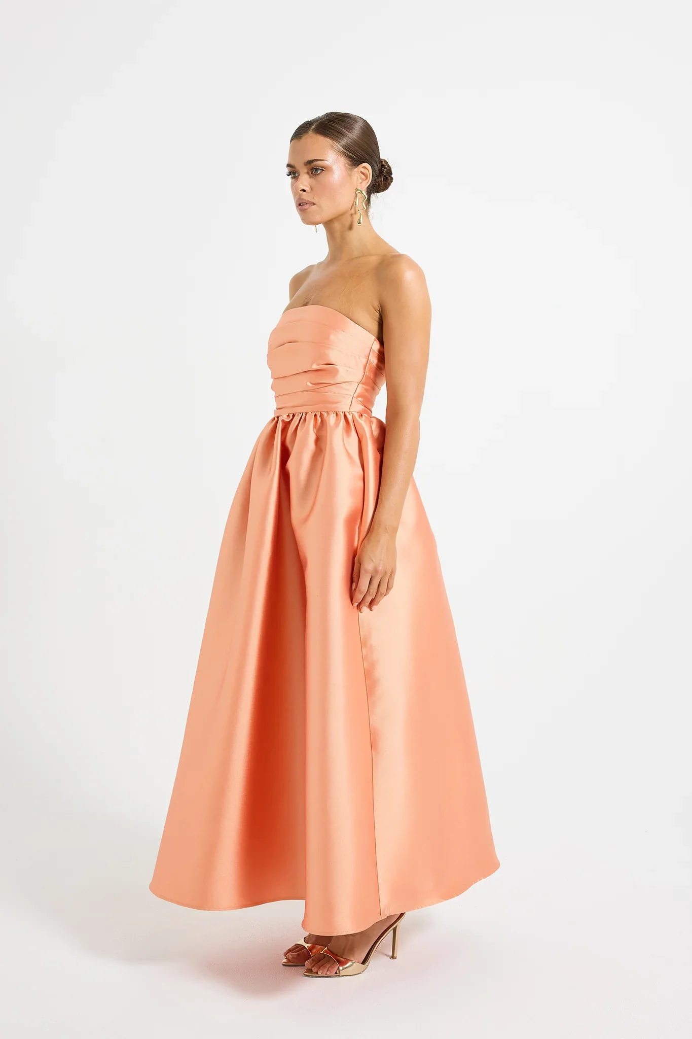 Pasduchas Pippa Strapless Midi Dress - Orange - Image 2