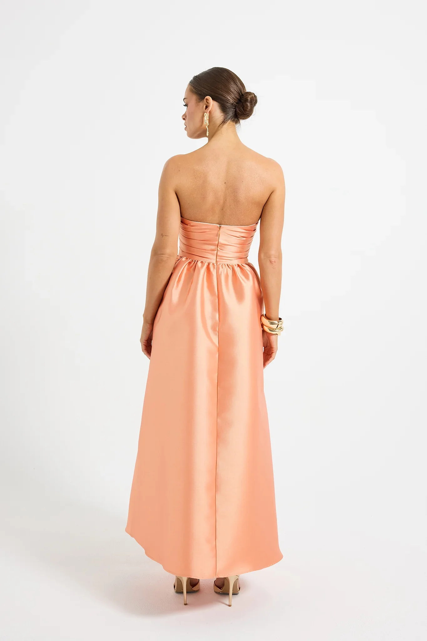 Pasduchas Pippa Strapless Midi Dress - Orange - Image 3