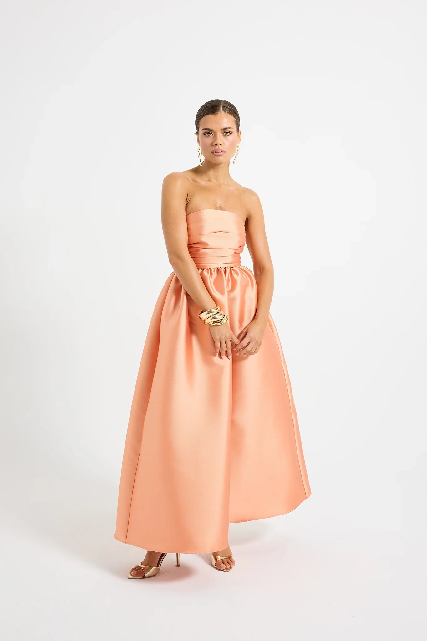 Pasduchas Pippa Strapless Midi Dress - Orange - Image 4