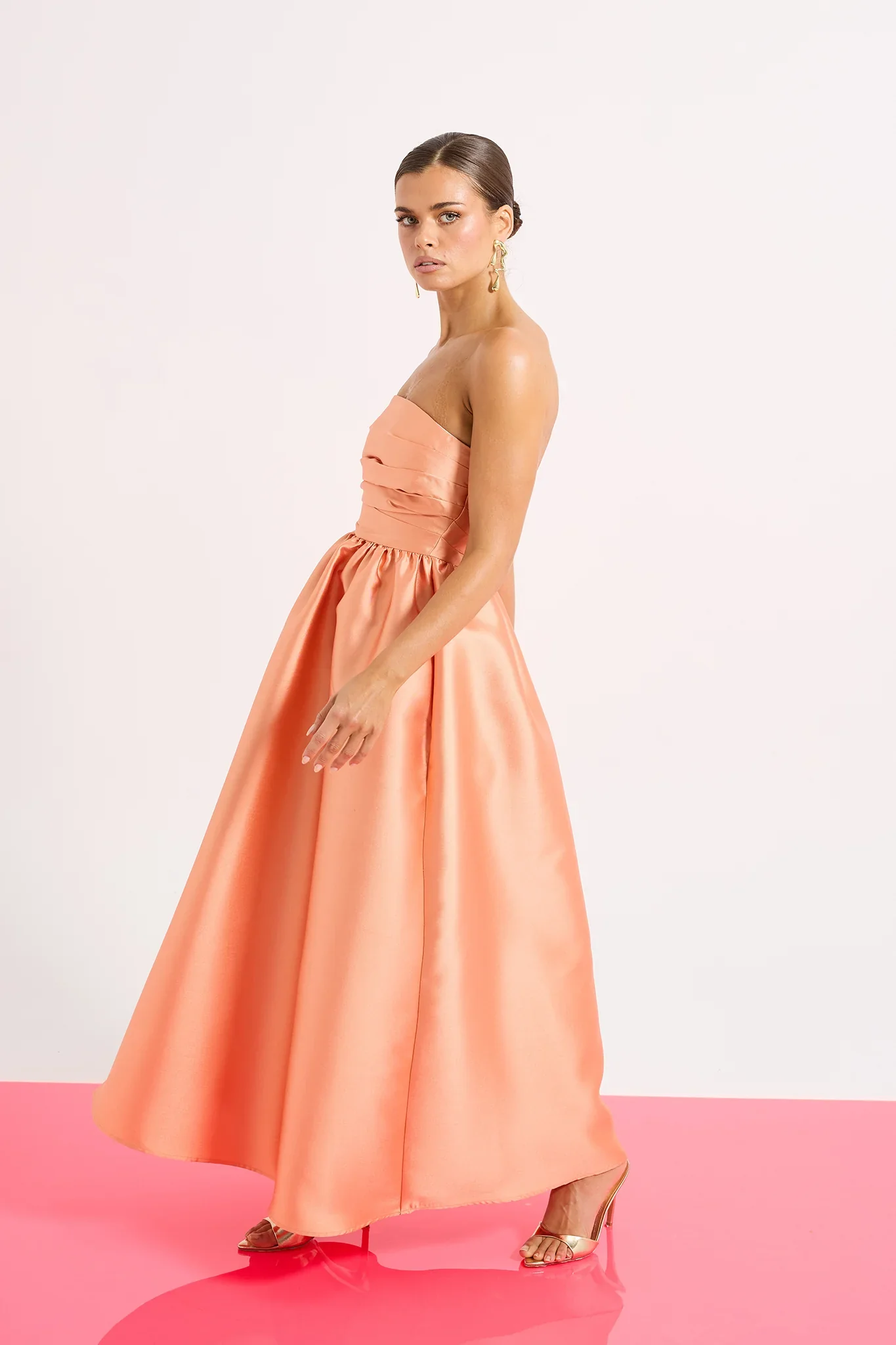 Pasduchas Pippa Strapless Midi Dress - Orange - Image 5