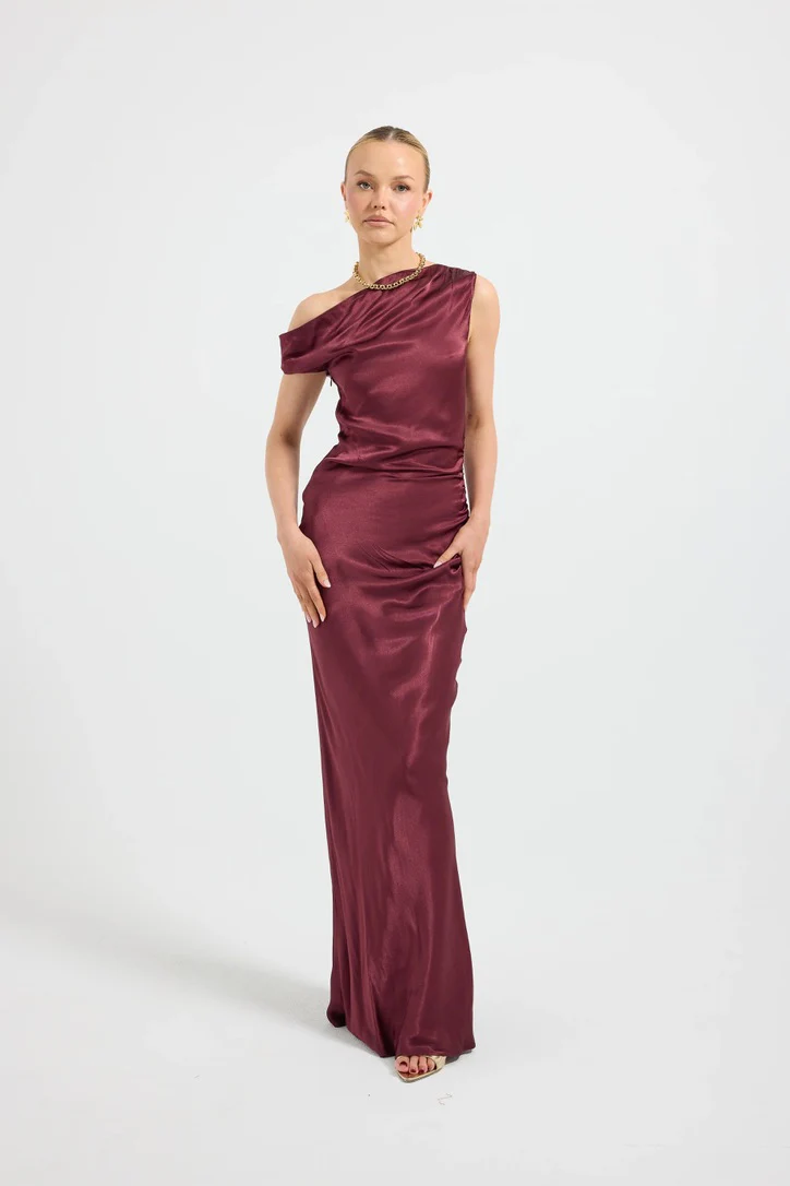 Pasduchas Quin Shoulder Maxi Dress - Cherries Jubilee