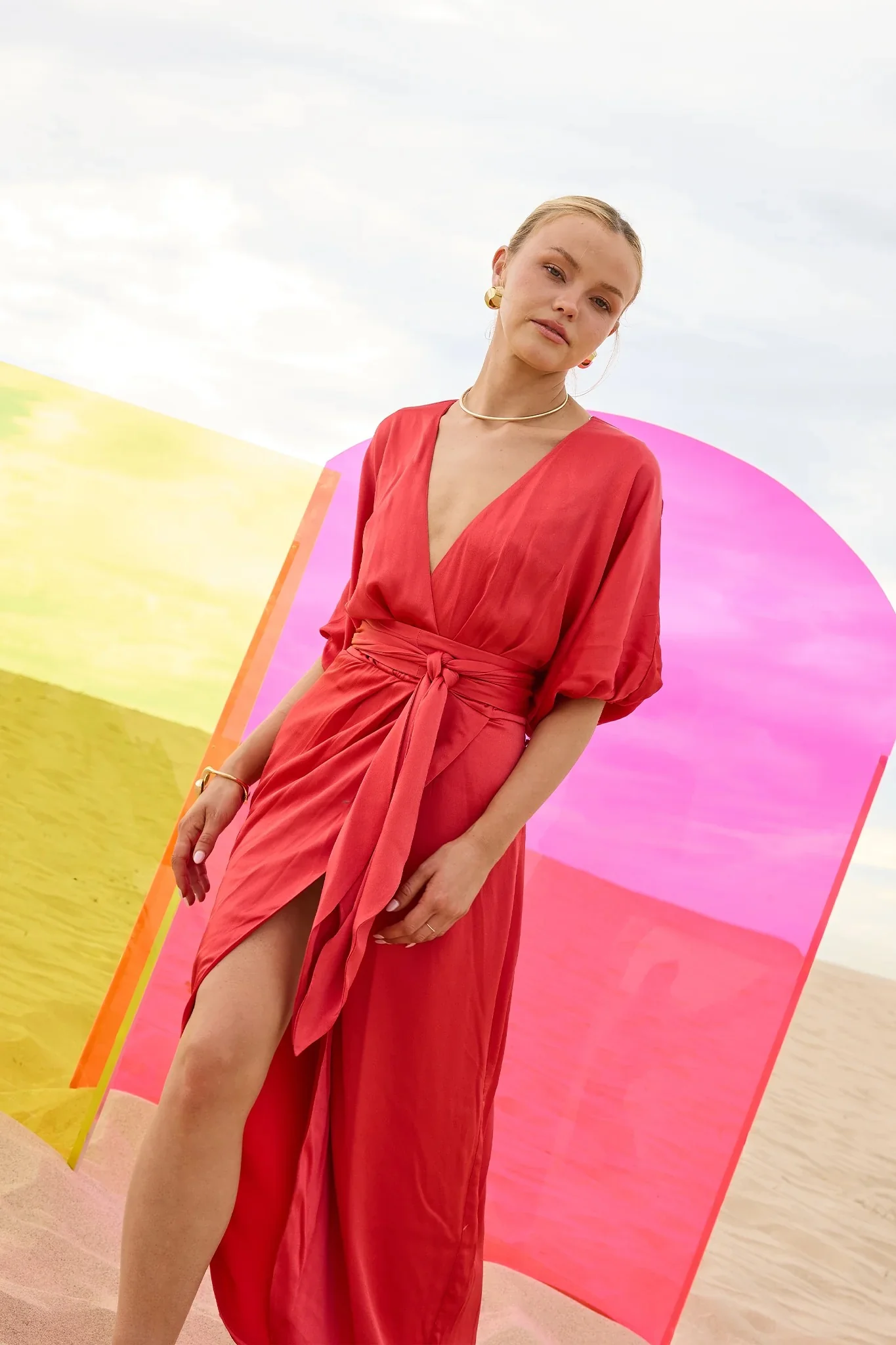 Pasduchas Quinn Wrap Midi Dress - Poppy - Image 3