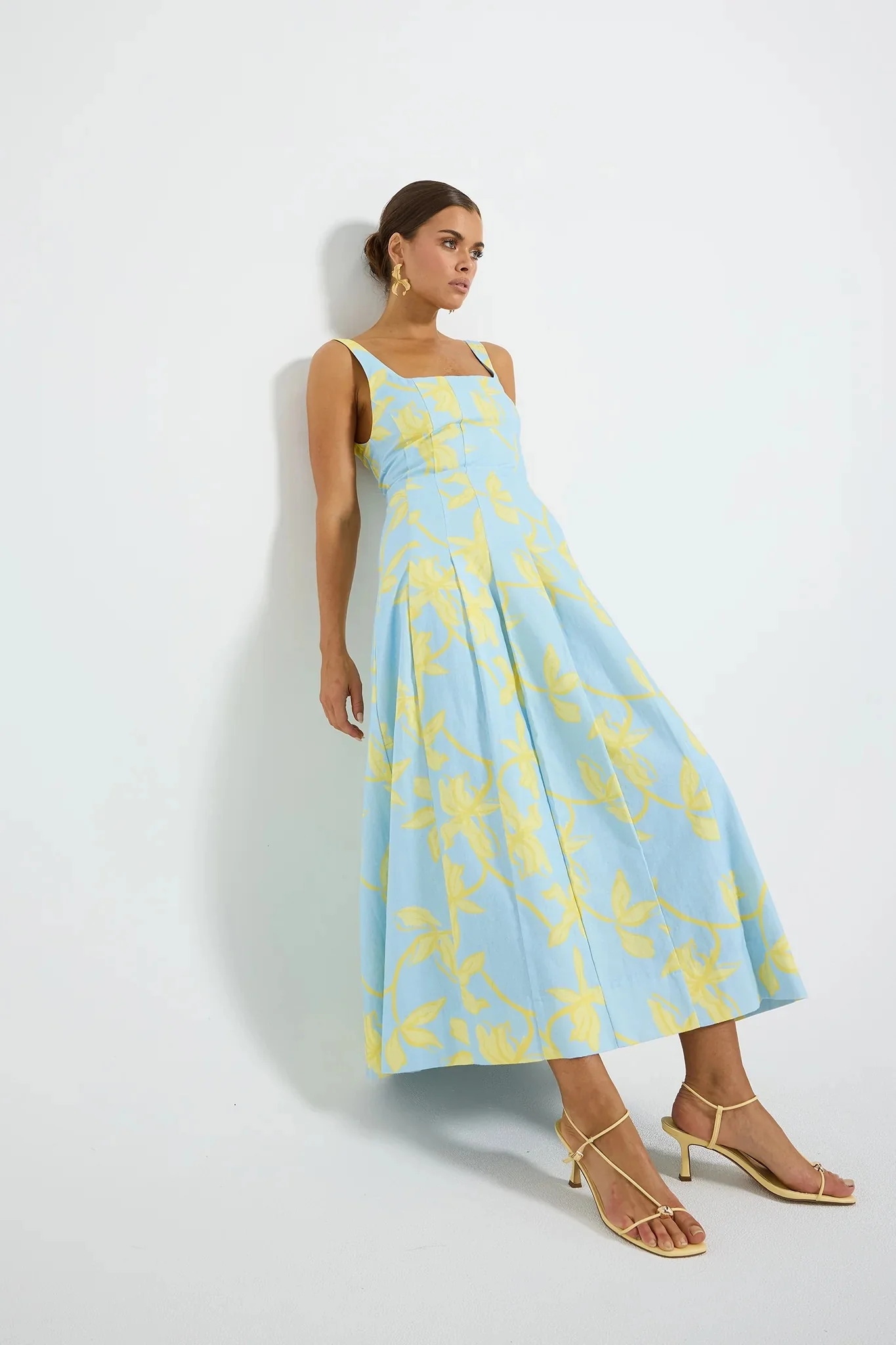 Pasduchas Soleil Panelled Midi Dress - Ocean Honey - Image 4