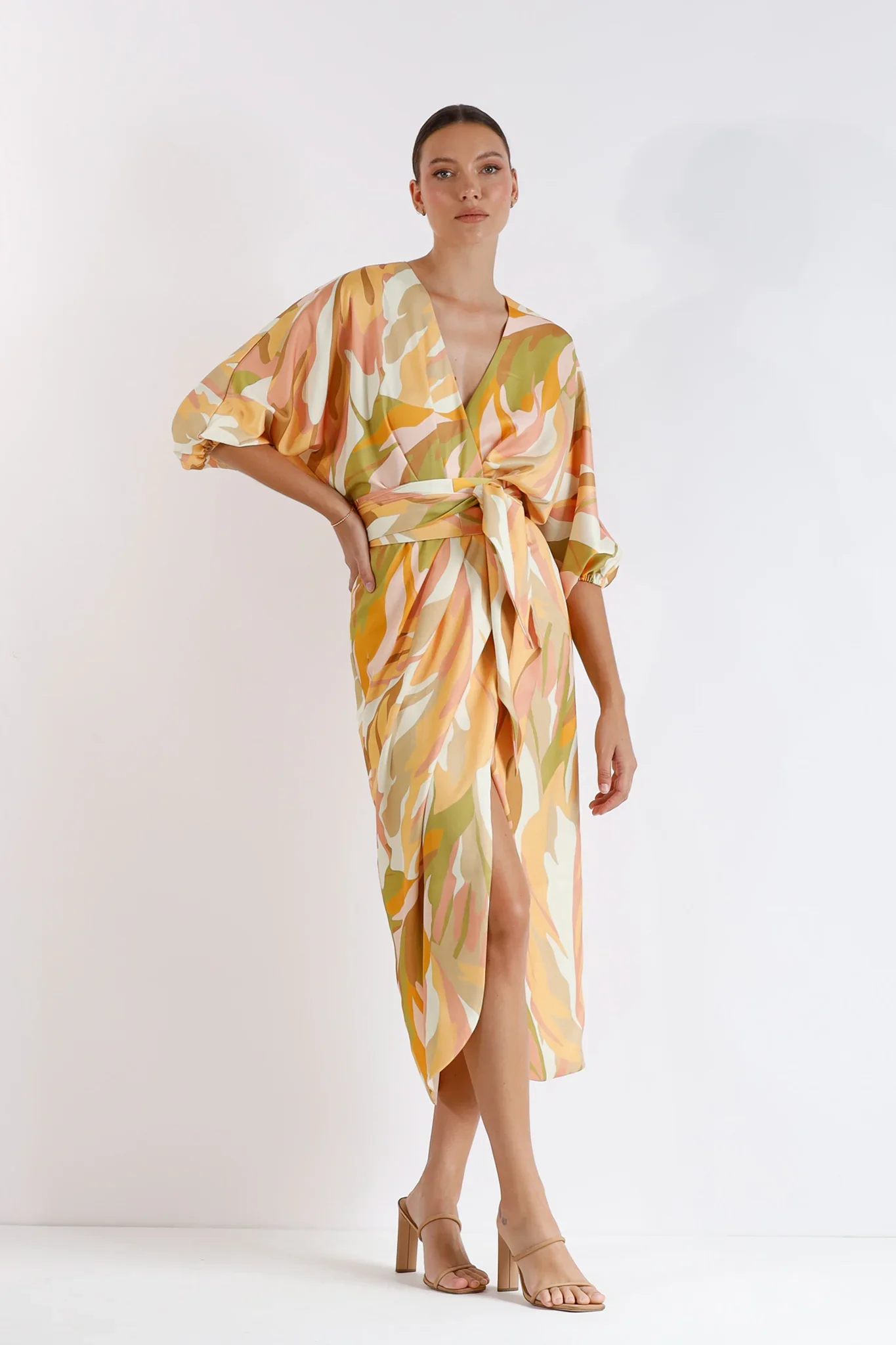 Pasduchas Vista Wrap Midi Dress - Sunset - Image 6