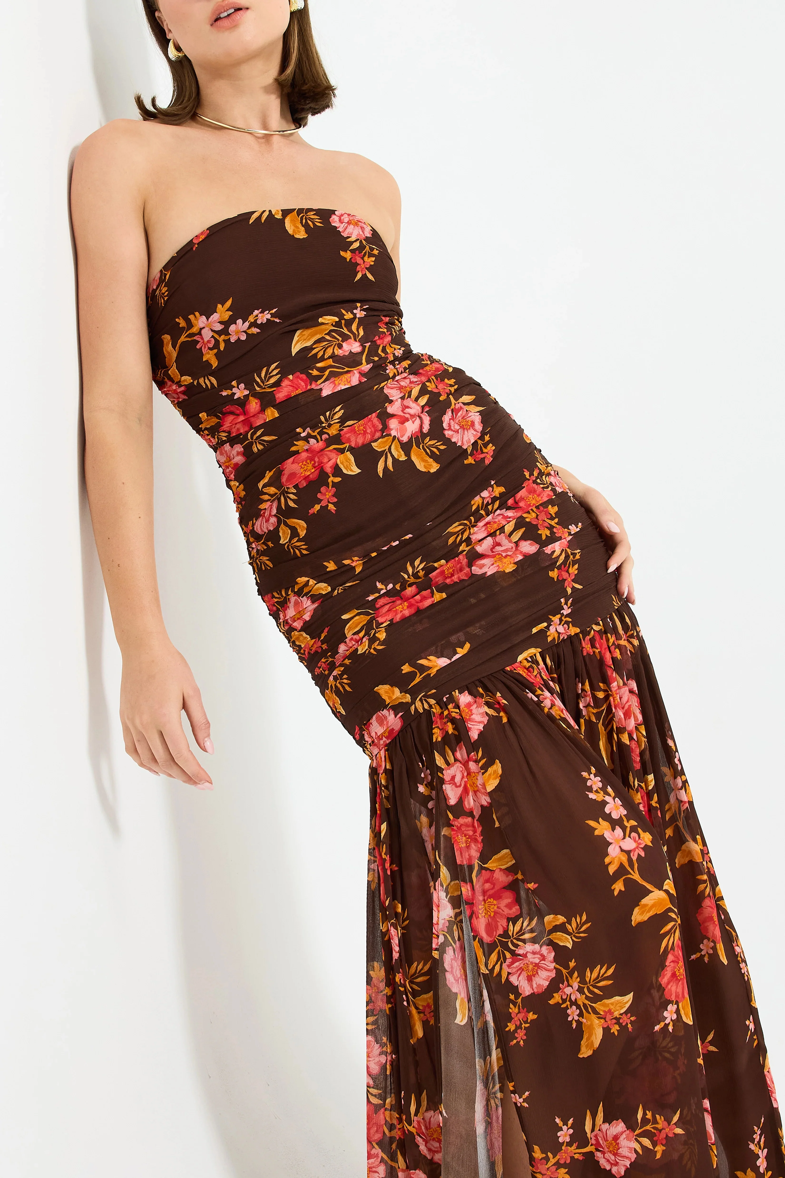 Pasduchas Wren Strapless Maxi - Chocolate Floral - Image 5