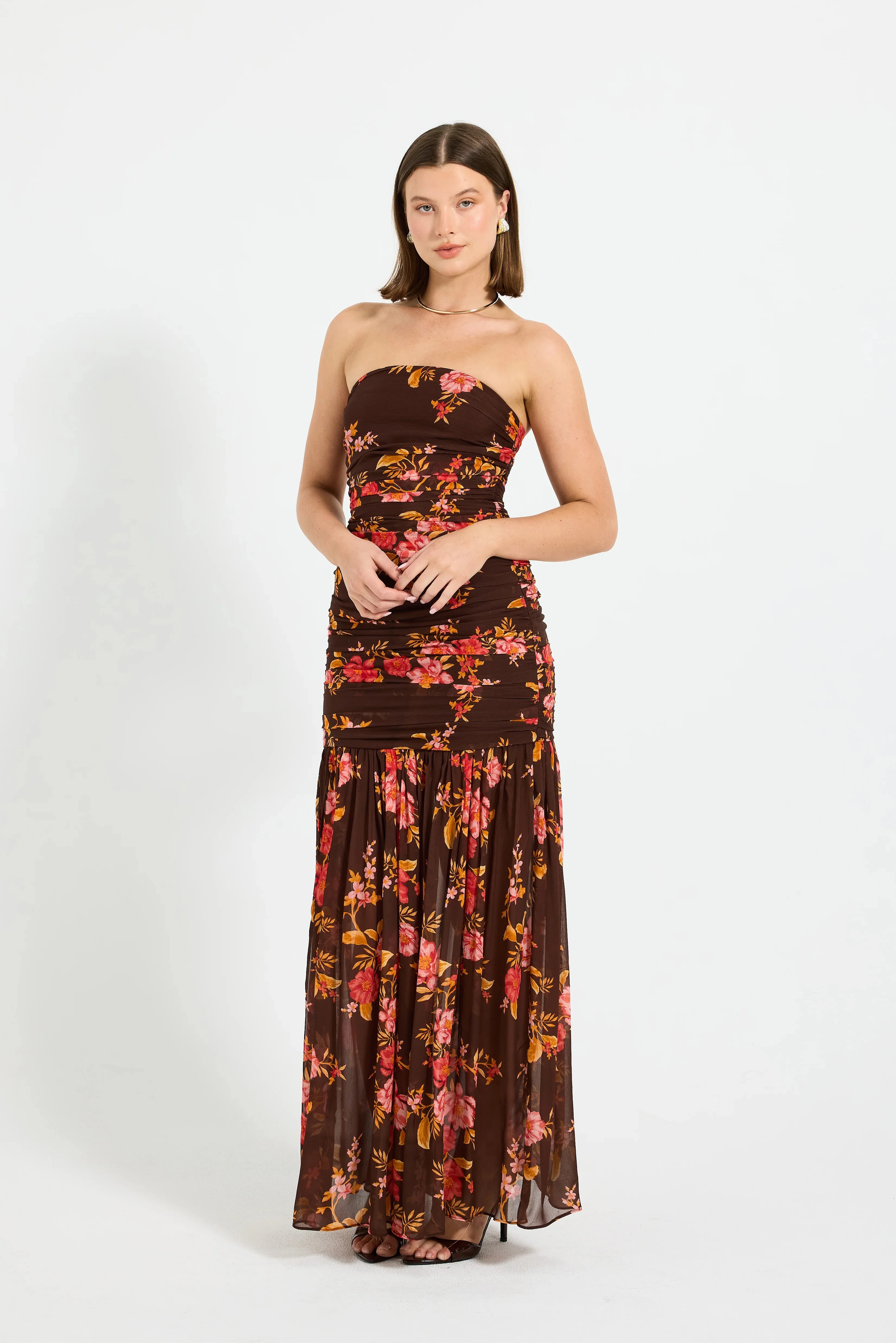 Pasduchas Wren Strapless Maxi - Chocolate Floral - Image 6