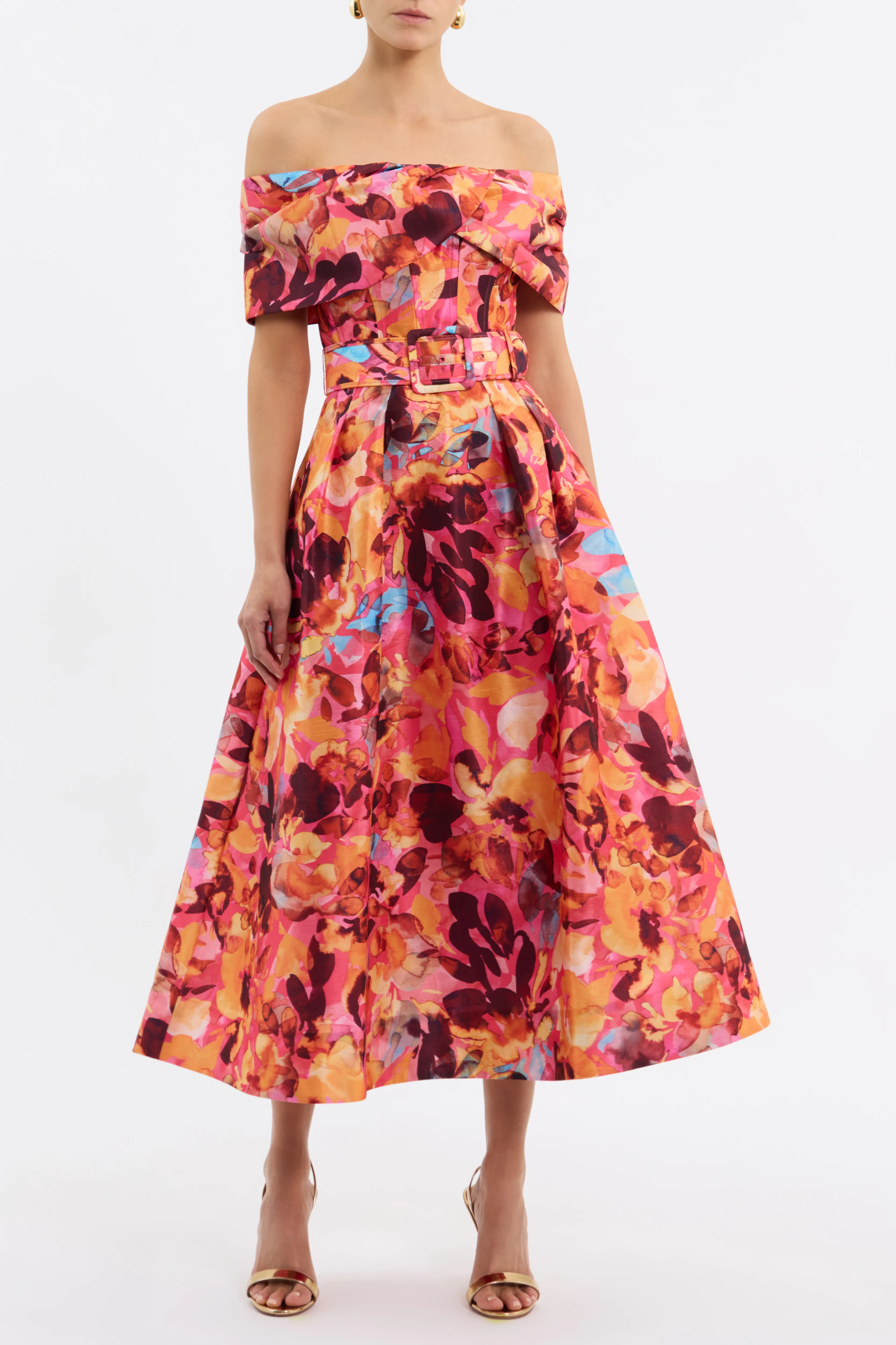 Rebecca Vallance Gardenia Midi Dress - Pink Floral