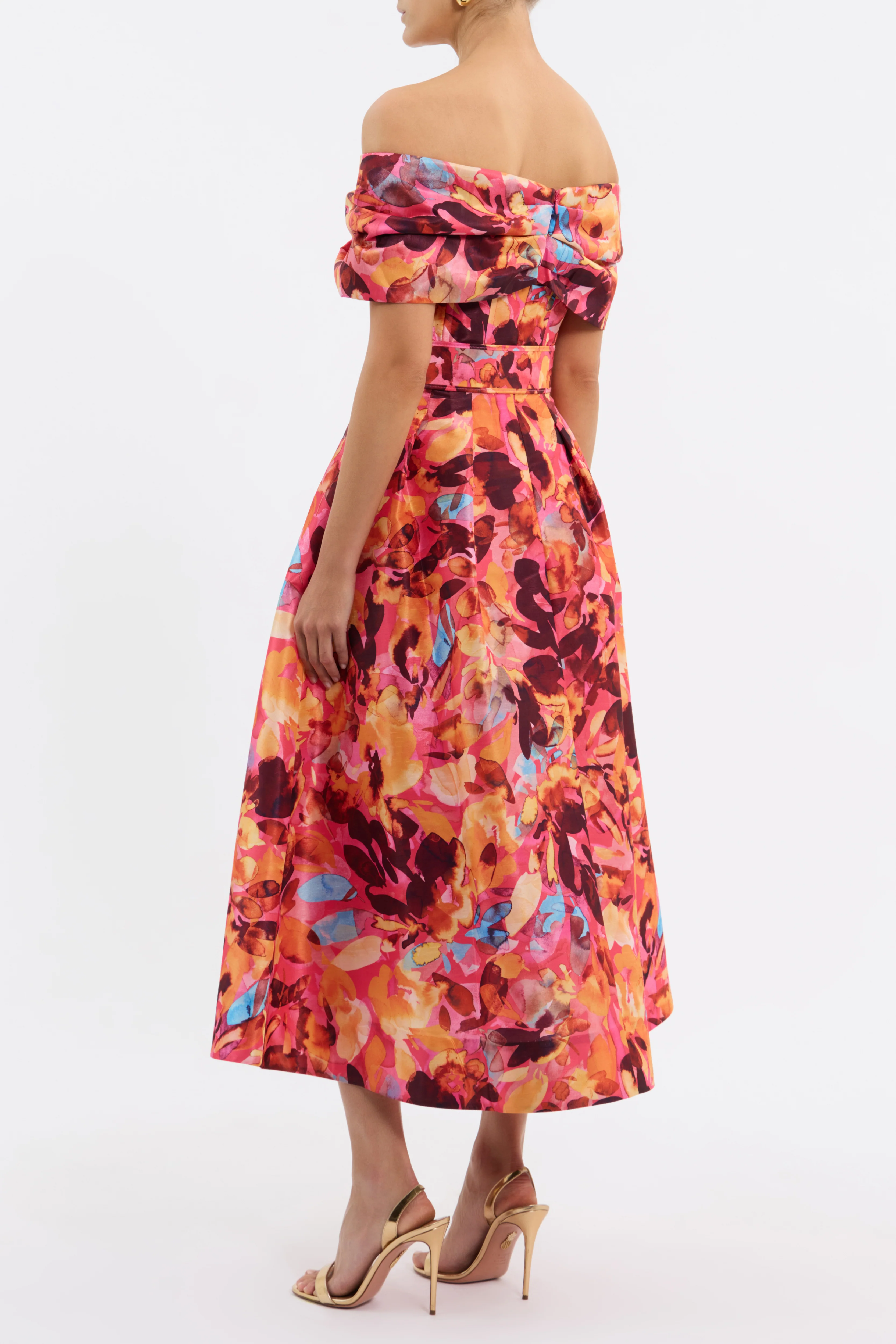 Rebecca Vallance Gardenia Midi Dress - Pink Floral - Image 3