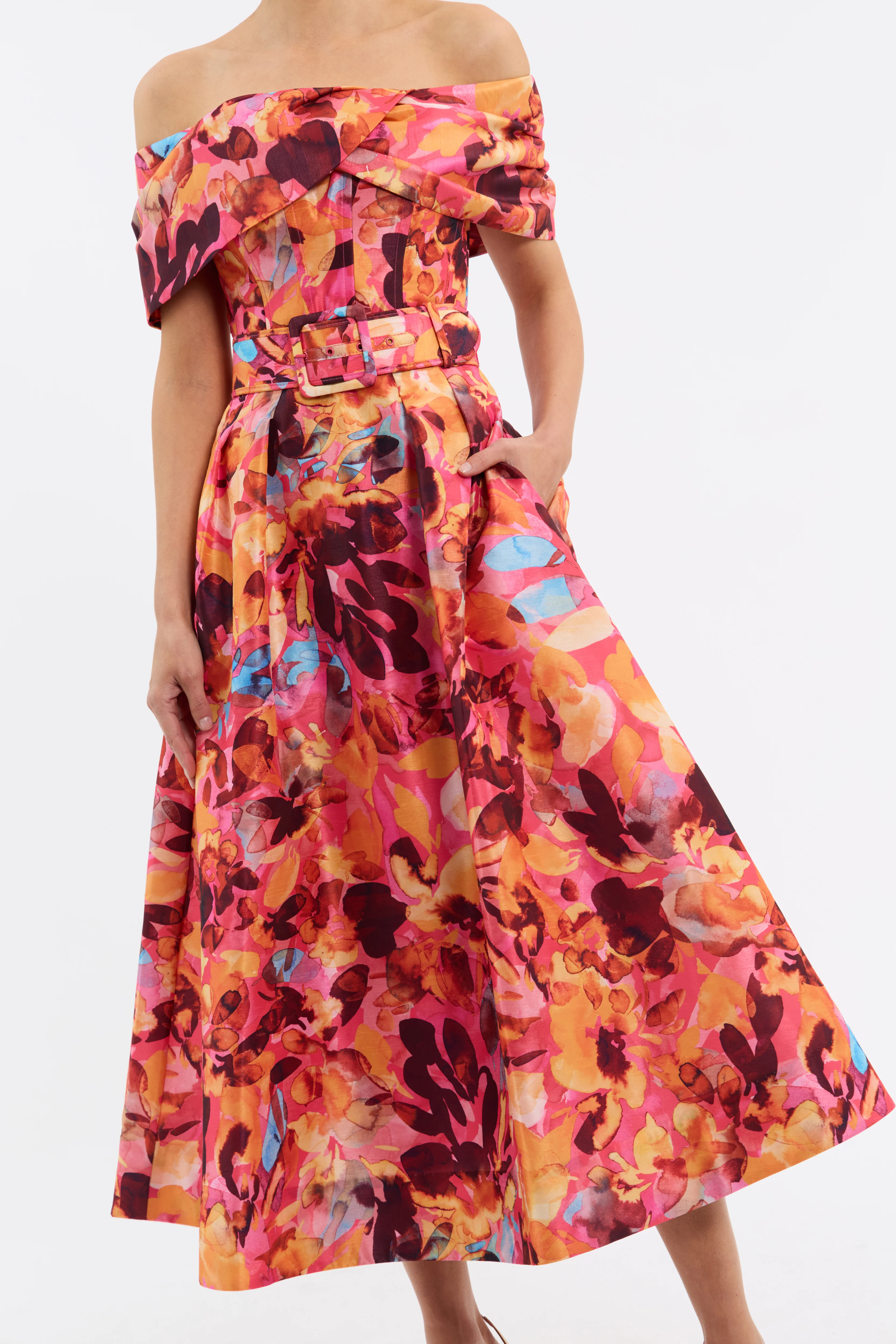 Rebecca Vallance Gardenia Midi Dress - Pink Floral - Image 4