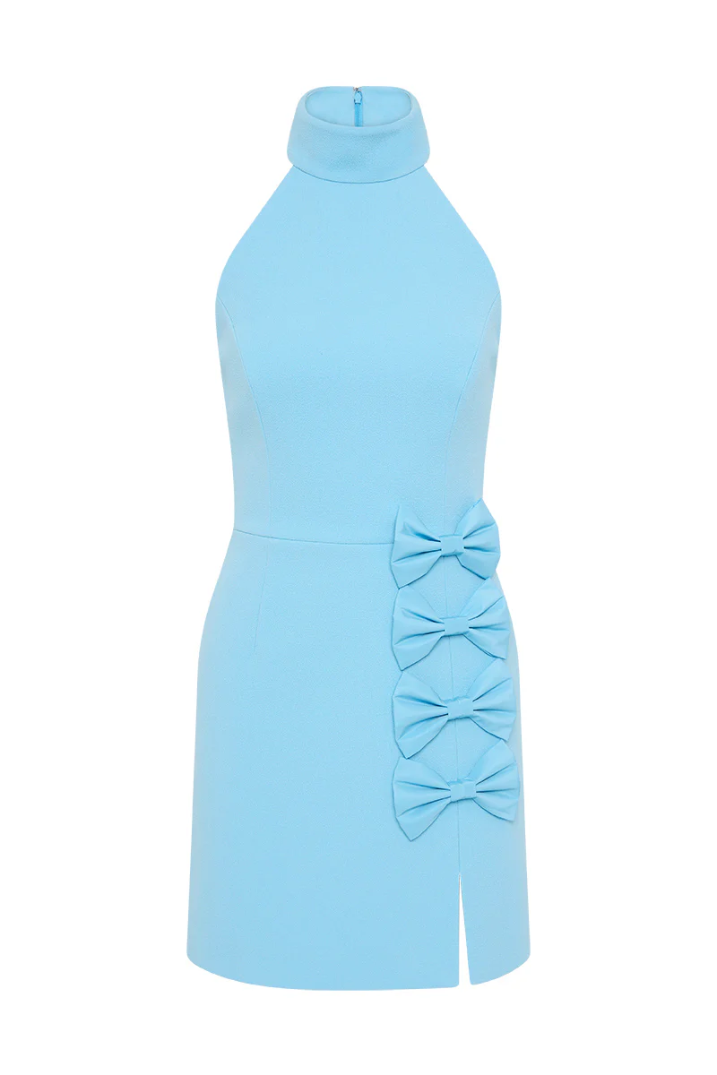 Rebecca Vallance Skye Halter Mini Dress - Ethereal Blue - Image 5