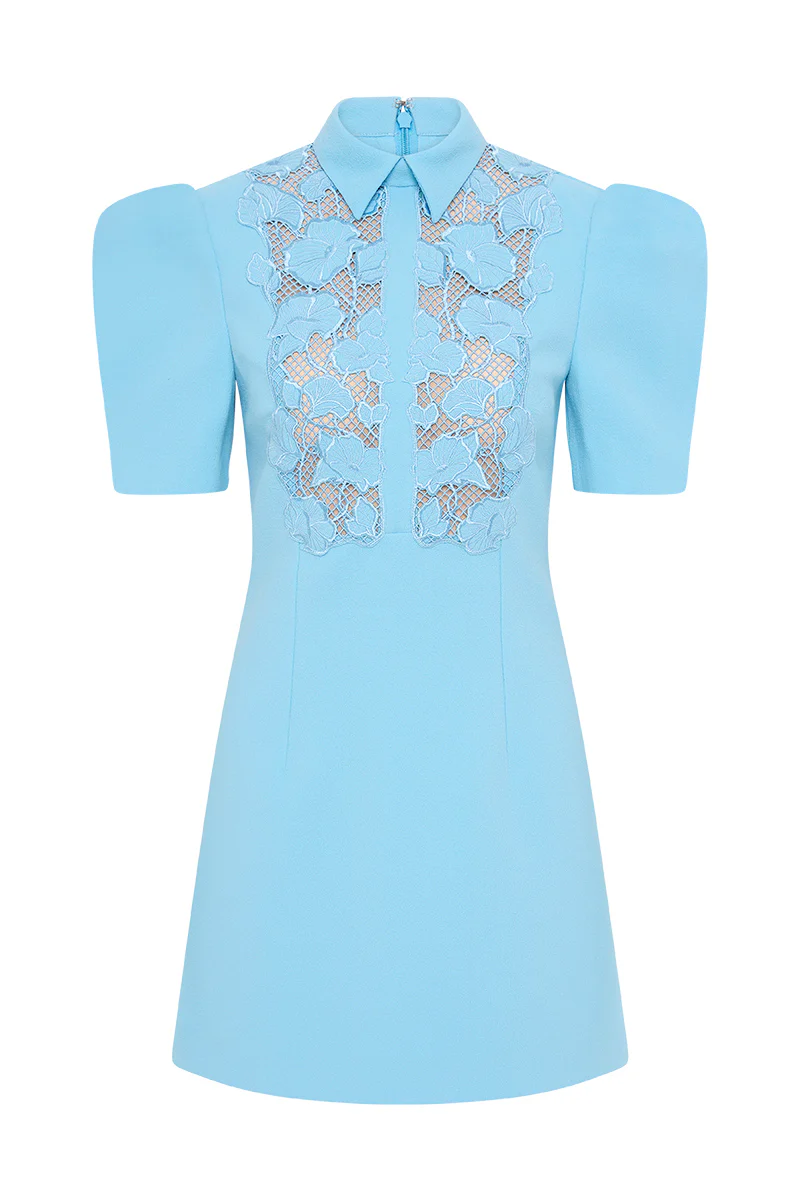 Rebecca Vallance Skye Short Sleeve Mini Dress - Ethereal Blue - Image 3