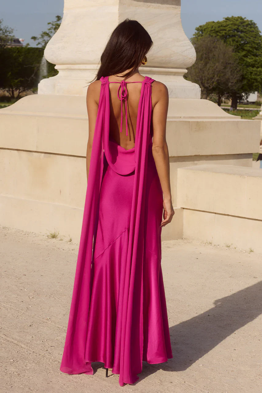 Runaway the Label Gabriella Cowl Maxi Dress - Fuchsia - Image 5