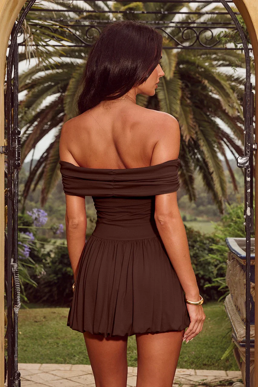 Runaway the Label Manalla Mini Dress - Chocolate - Image 2