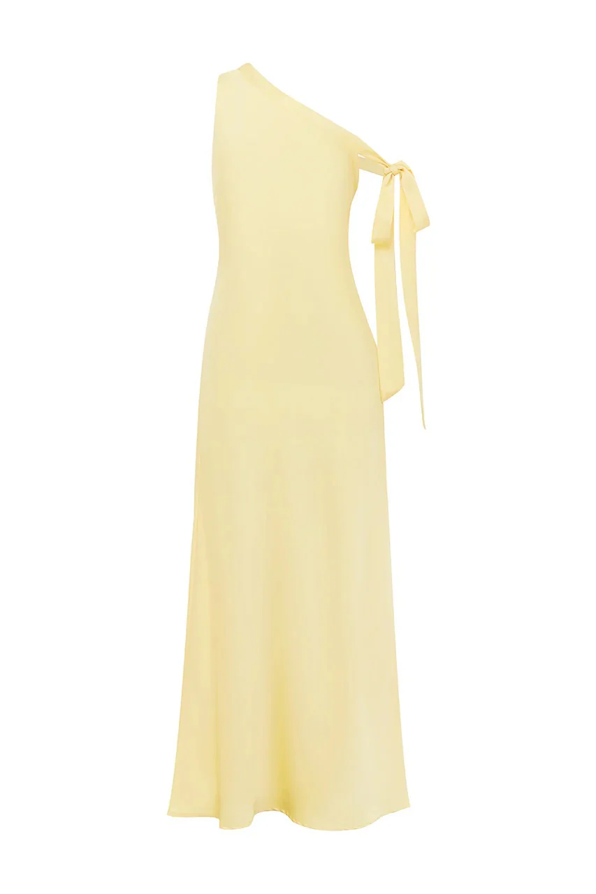 Runaway the Label Viola One Shoulder Dress - Butter Milk - Image 6