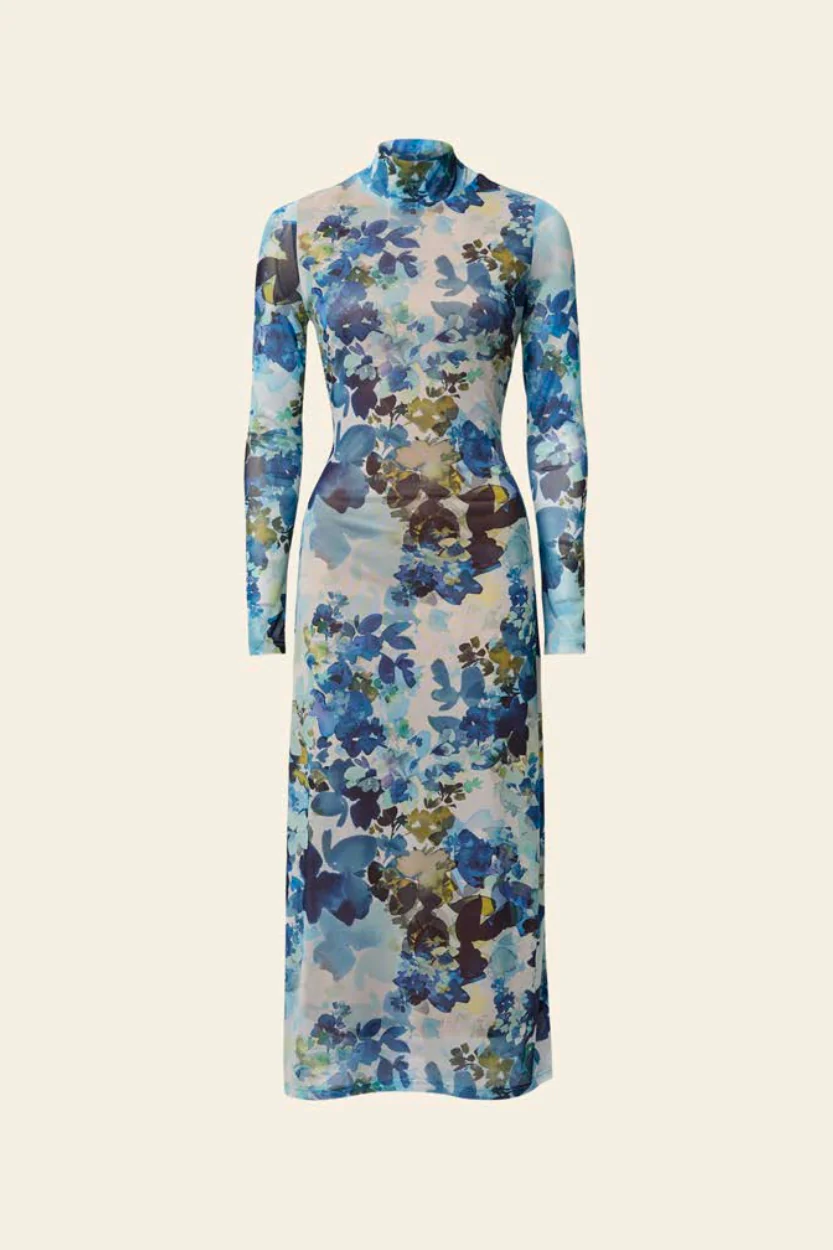 Sofia Irina Midi Mesh Dress - Blue - Image 3