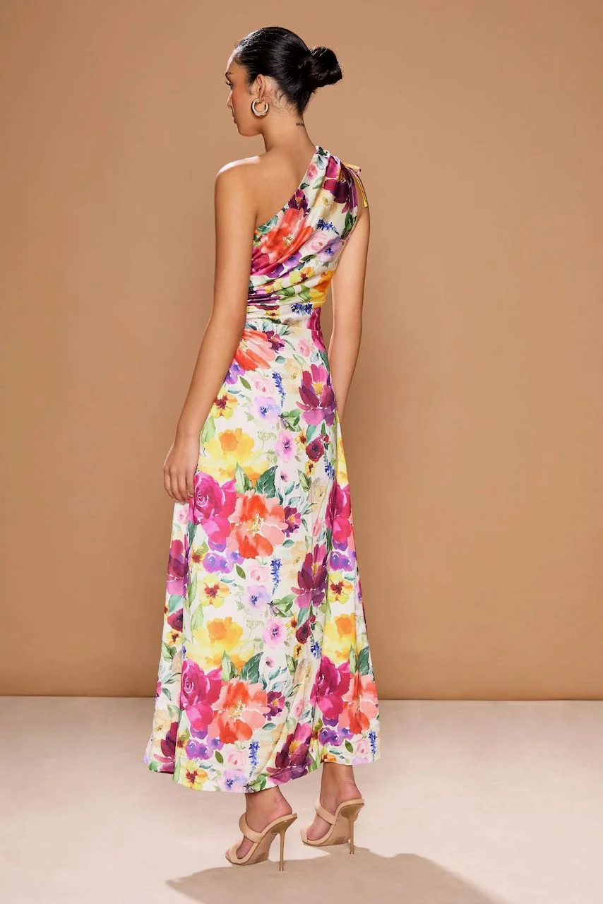 Sonya Nour Midi Dress - Floral Watercolour Print - Image 4
