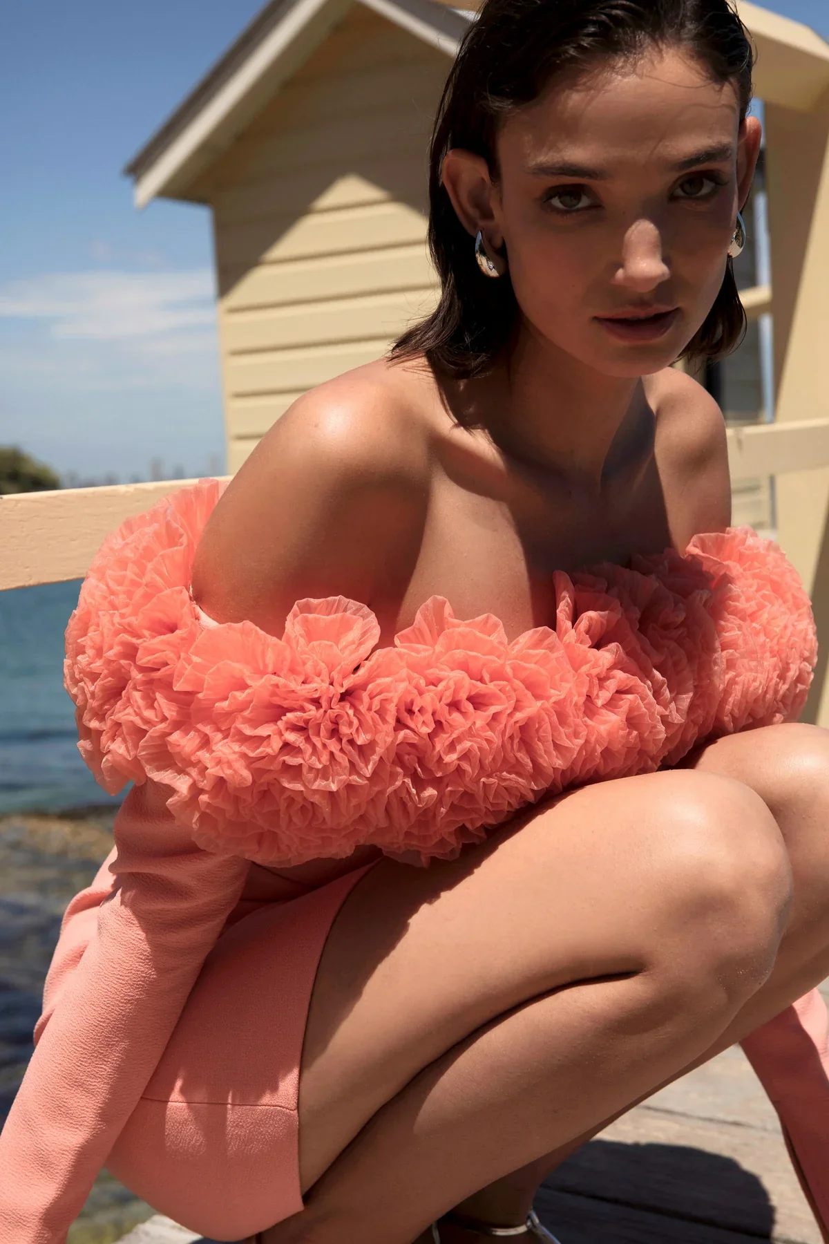Sonya Rumi Mini Dress - Coral - Image 4