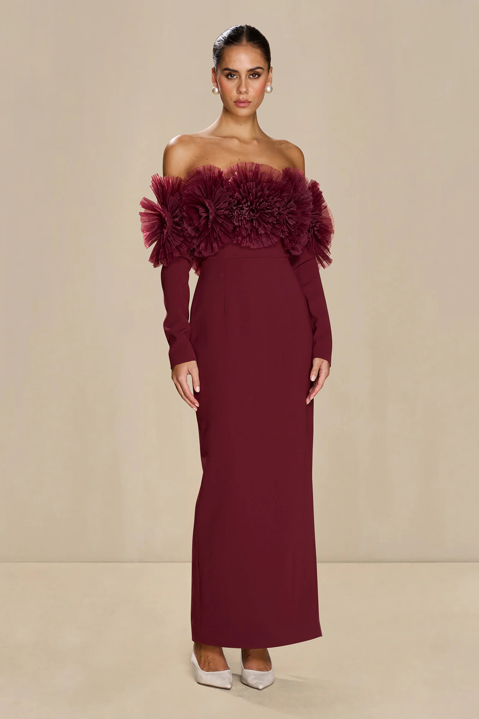 Sonya Siia Dress - Merlot - Image 4