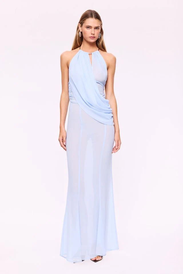 Suboo Annalese Draped Gown - Ice Blue
