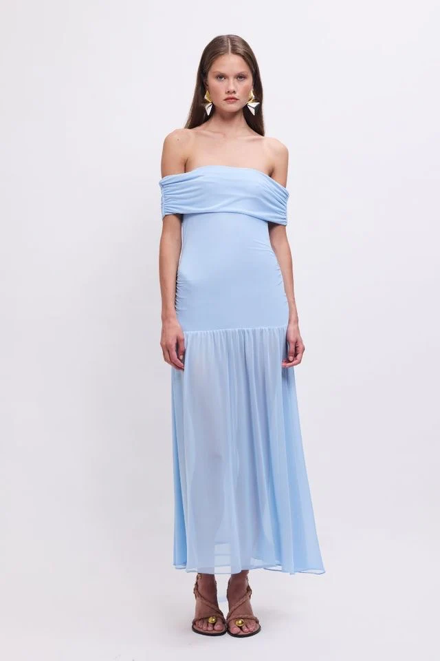 Suboo Christy Mesh Sheer Skirt Dress - Sky Blue