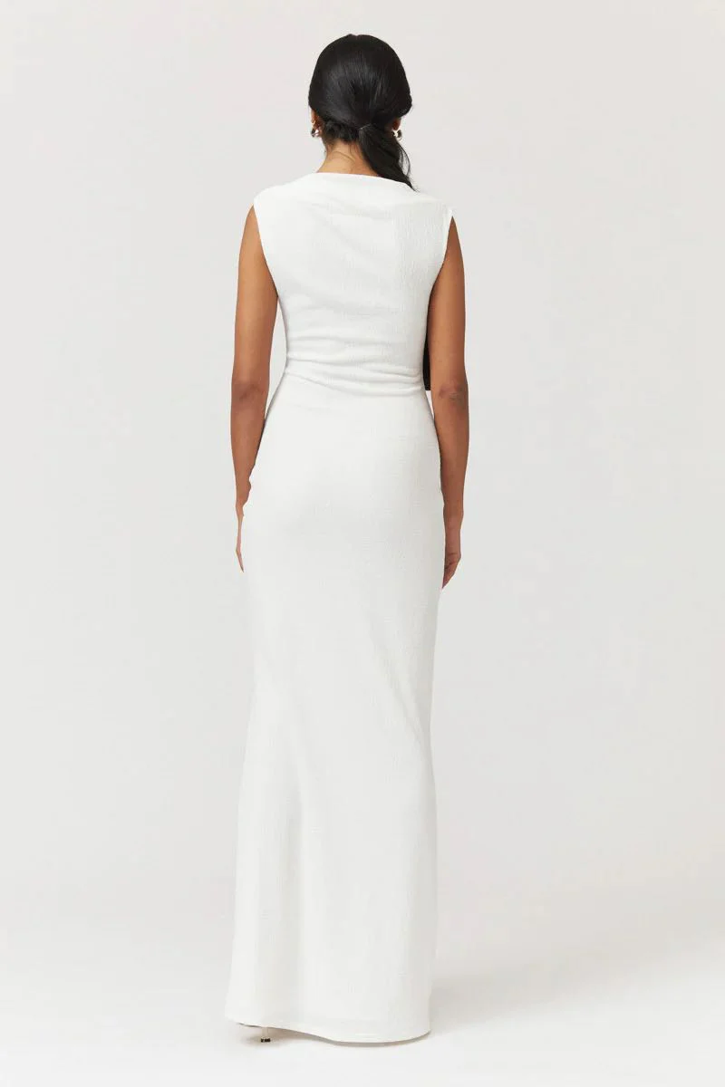 Suboo Jacqui Rouched Front Midi Dress - White - Image 3