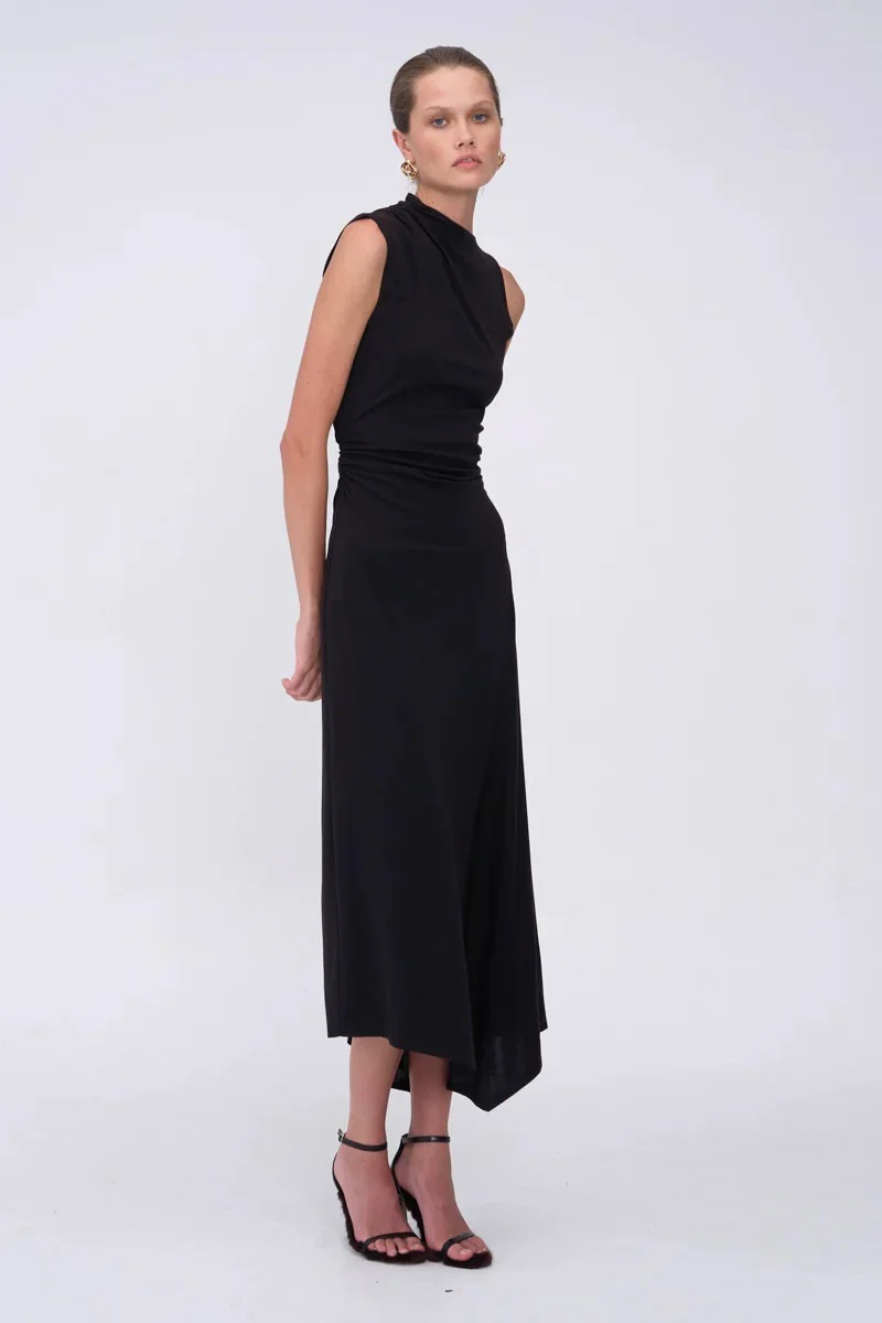Suboo Jules Jersey Drape Maxi Dress - Black - Image 2