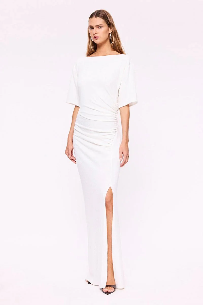 Suboo Kristen Ruched Maxi Dress - White - Image 3