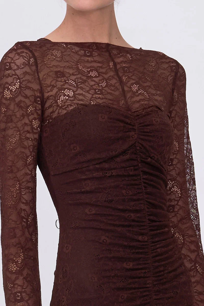 Suboo Paris Mini Dress - Espresso - Image 3