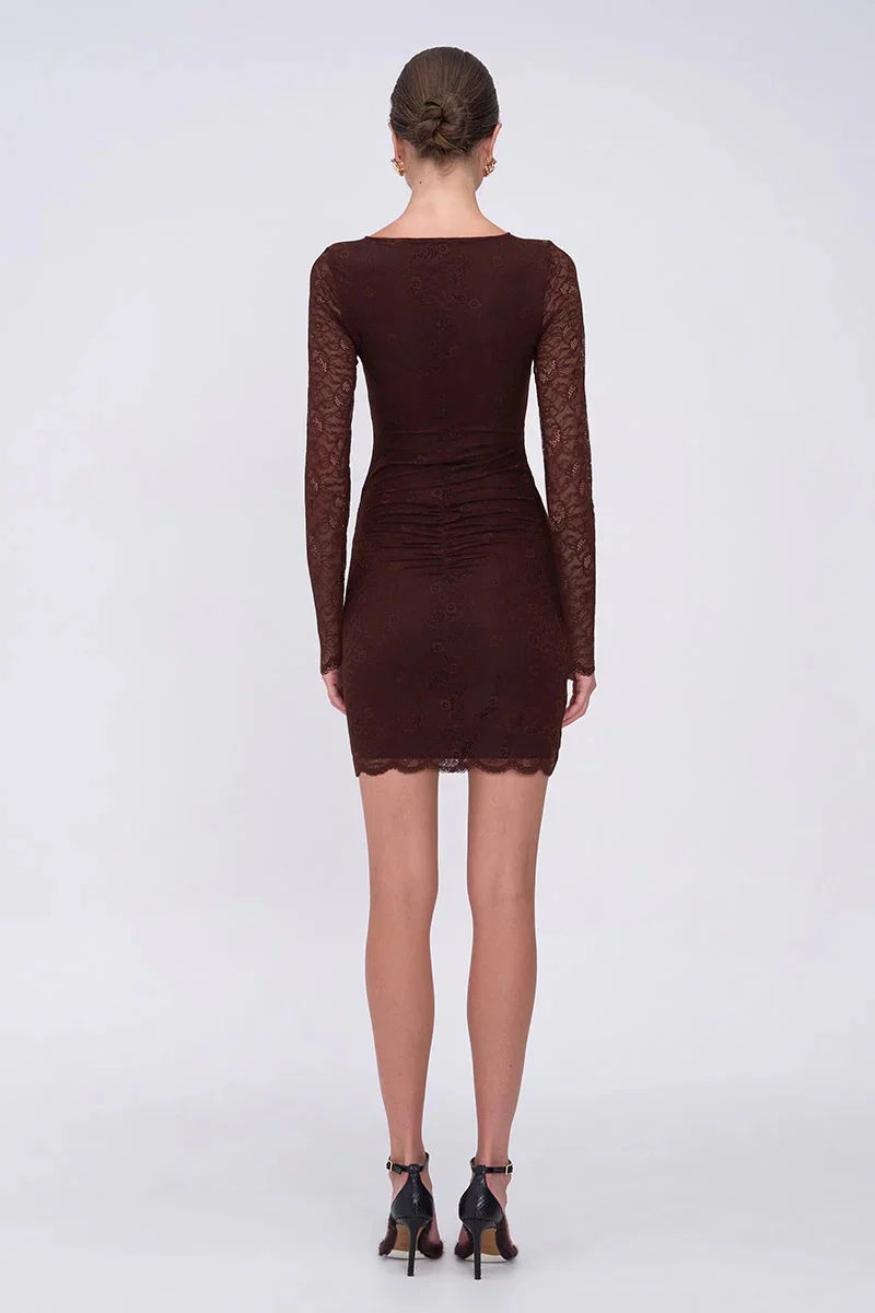 Suboo Paris Mini Dress - Espresso - Image 4