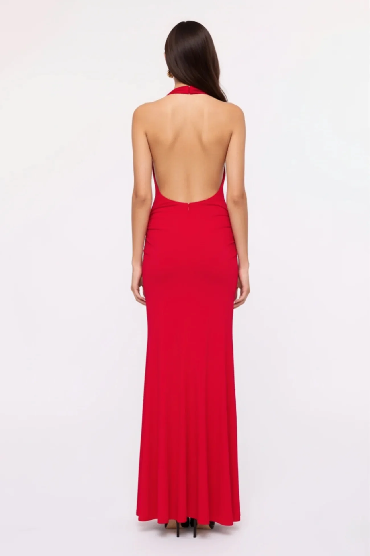 Suboo Ruby Halter Maxi Dress - Cherry Red - Image 3