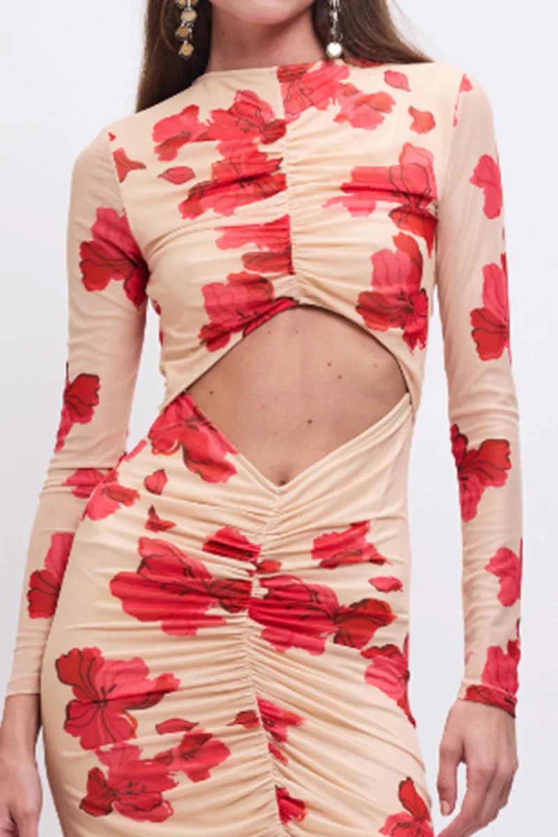 Suboo Suzie Long Sleeve Reversible Midi Dress - Floral - Image 3