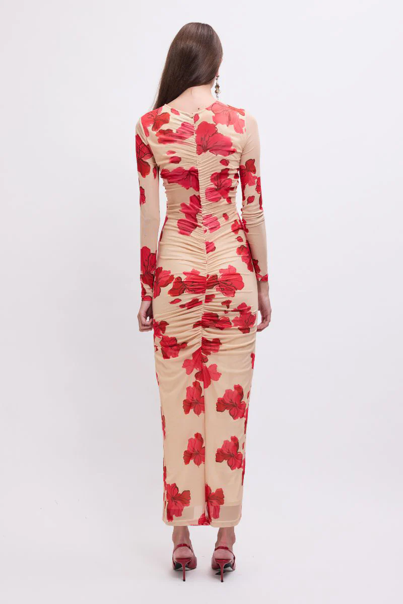 Suboo Suzie Long Sleeve Reversible Midi Dress - Floral - Image 4