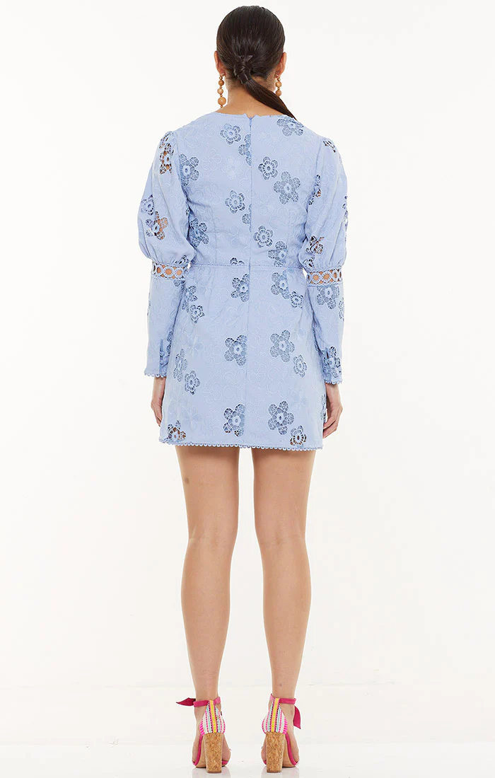 Talulah Blue Hue Long Sleeve Mini Dress - Baby Blue - Image 4