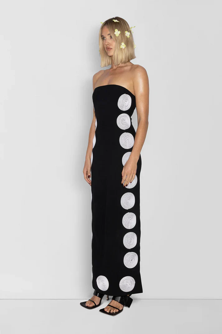 The Wolf Gang Filipa Embroidered Maxi Dress - Noir - Image 2