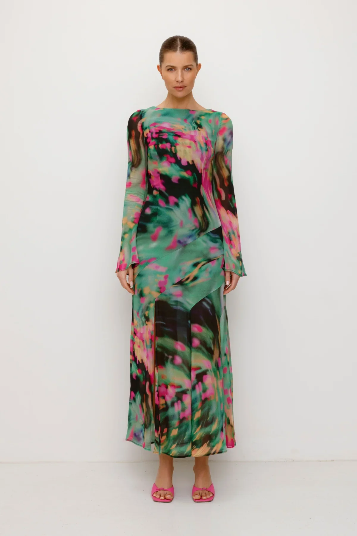 The Wolf Gang Giselle Maxi Dress - Verde Blur