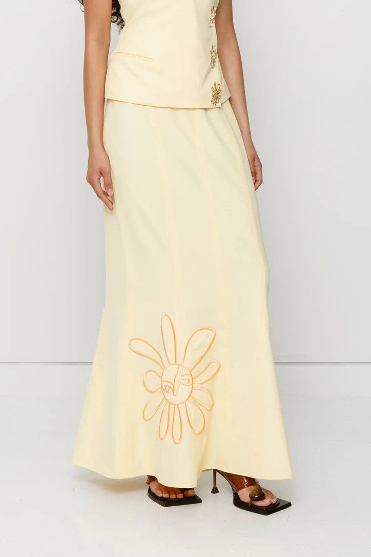 The Wolf Gang Inka Maxi Skirt - Butter - Image 4
