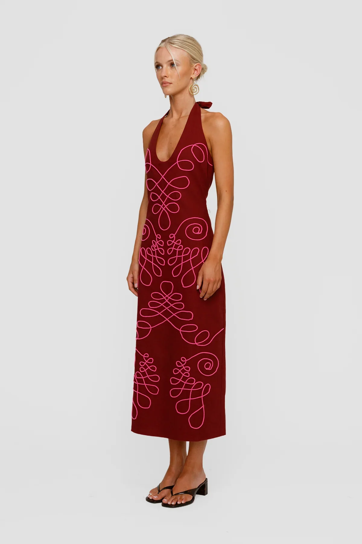 The Wolf Gang Lera Midi Dress - Magenta - Image 2