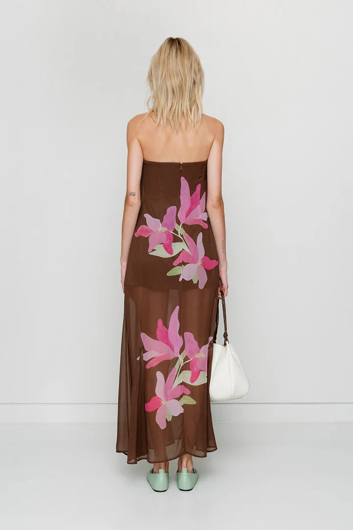 The Wolf Gang Lupa Strapless Maxi Dress - Waterlily - Image 4